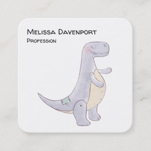Carte De Visite Carré Cute Grey Tyrannosaurus Rex Dinosaur Toy Business