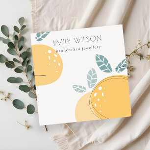 Carte De Visite Carré Cute Lemon Abstrait Fruité Gras Collier Afficher