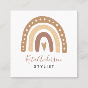 Carte De Visite Carré Cute Pastel Rainbow