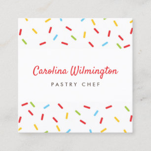 Carte De Visite Carré Cute Sprinkings Bakery Dessert Cuisine pâtissière 