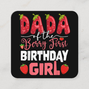 Carte De Visite Carré Dada of the Berry Premier anniversaire de Girl Str