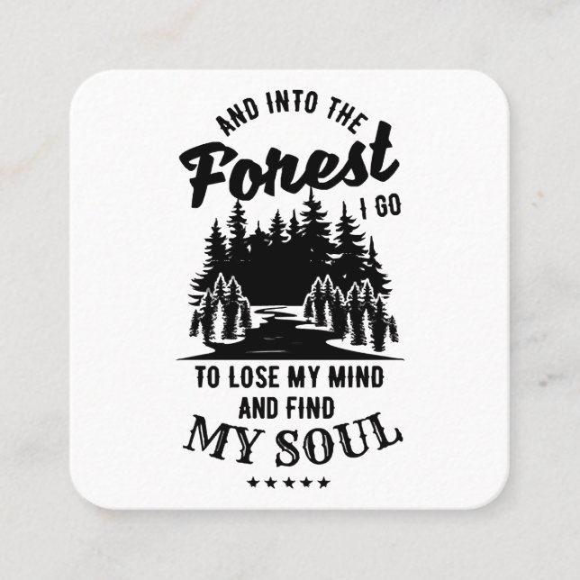 Carte De Visite Carré Dans la forêt je vais (Devant)