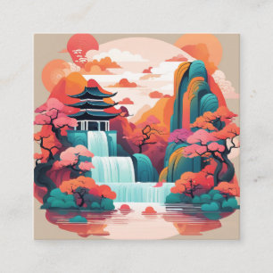 Carte De Visite Carré Dans le style traditionnel chinois méticulouspain