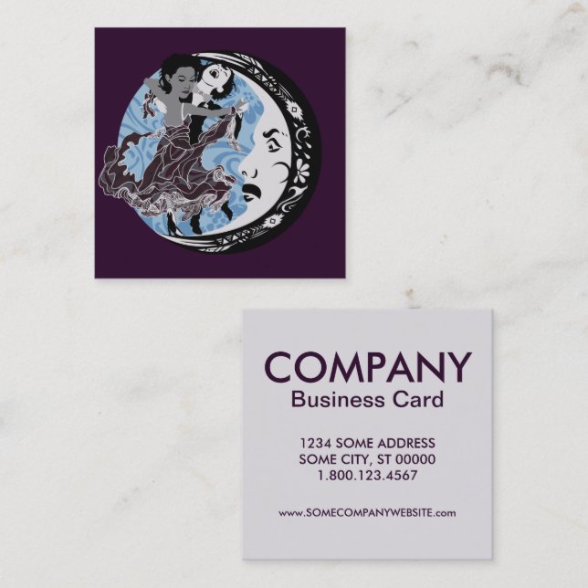 Carte De Visite Carré danser avec votre obscurité (Devant / Derrière)