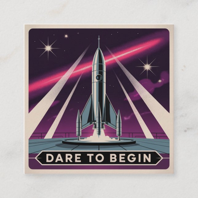 Carte De Visite Carré Dare To Begin (Devant)