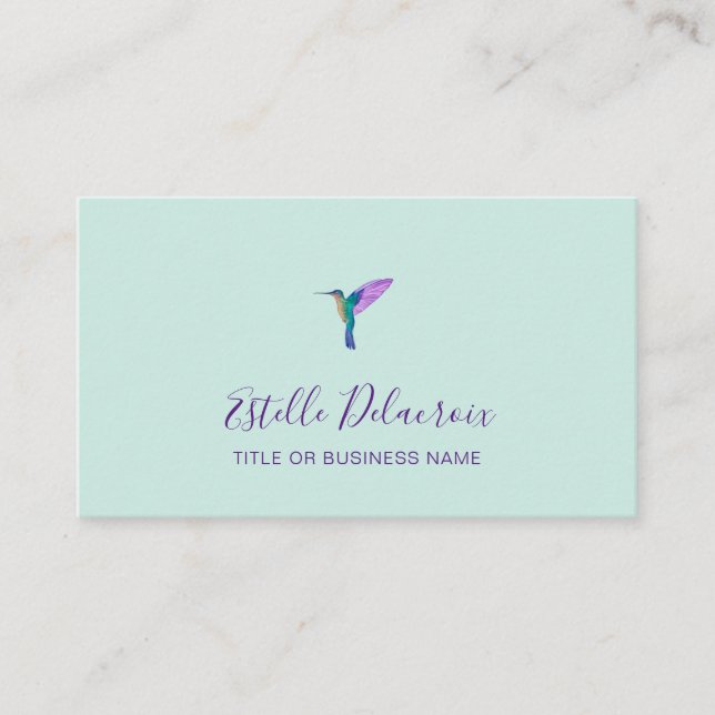 Carte de visite Carré de colibris Turquoise (Devant)