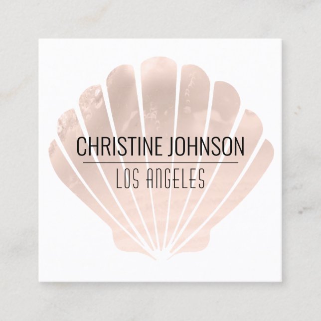 carte de visite carré de coquillage faux pearlesce (Devant)