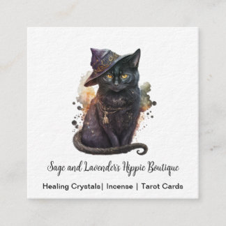 Carte de visite Carré de cuisine de chat noir