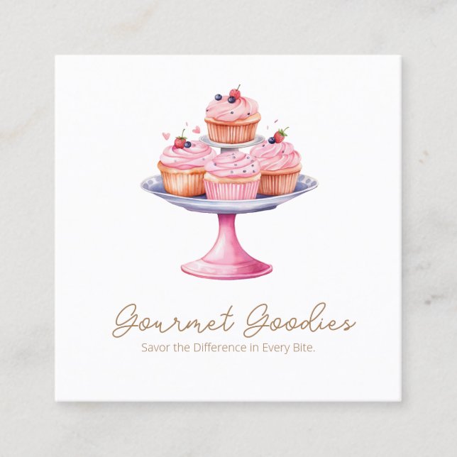 Carte de visite Carré de la boulangerie Cupcake Wa (Devant)