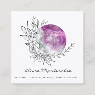 Carte de visite Carré de la lune florale violette