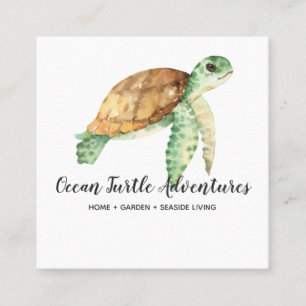 Carte de visite Carré de la tortue de mer Watercol