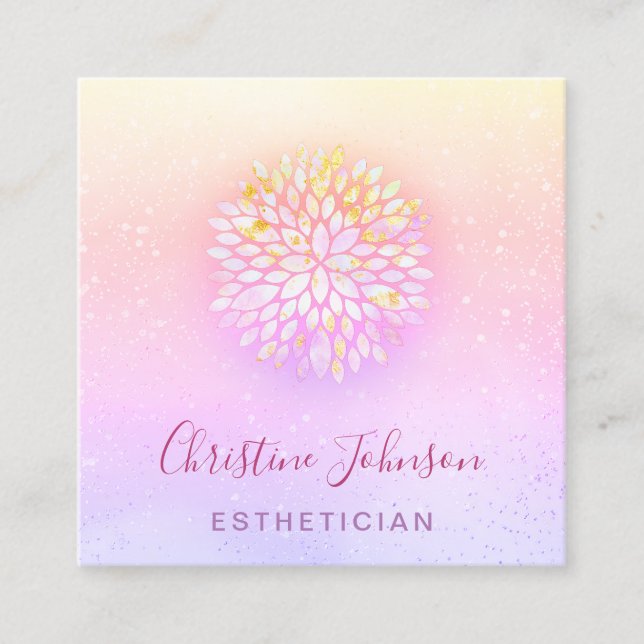 Carte De Visite Carré décoration esthétique rose violet (Devant)