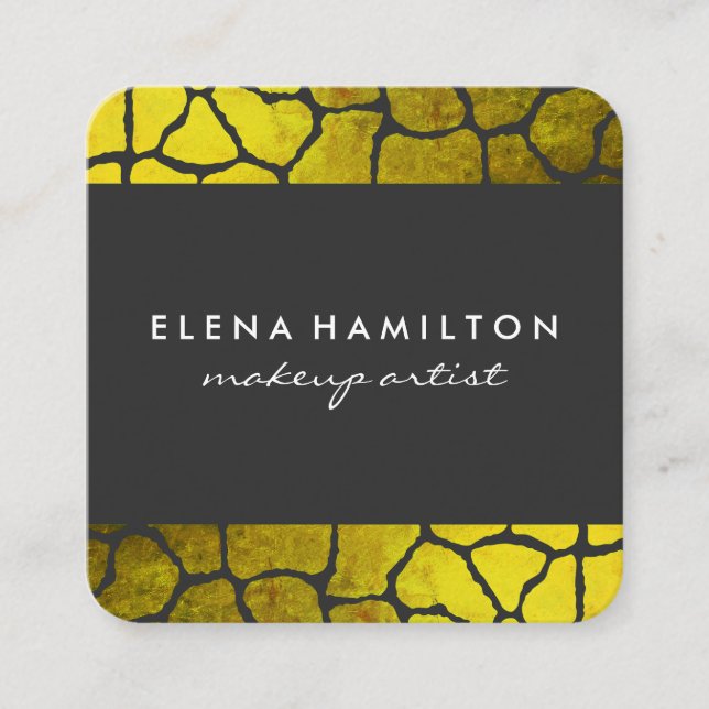 Carte De Visite Carré Découpe Motif chic (Devant)