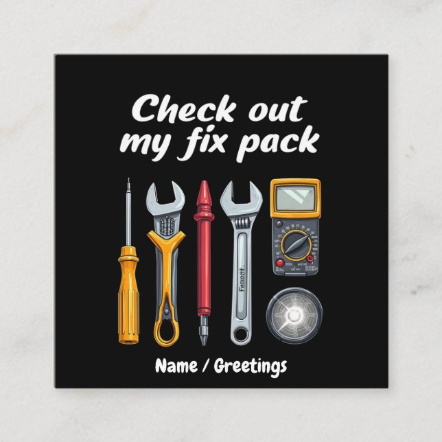 Carte De Visite Carré Découvrez Mon Pack Fixe Le Kit Premium Personnalis (Devant)