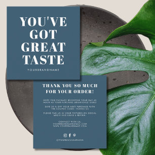 Carte De Visite Carré Deep blue vous avez un grand goût merci