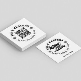 Carte De Visite Carré Dégagement de la Neige Entreprise Ajoutez Votre Lo