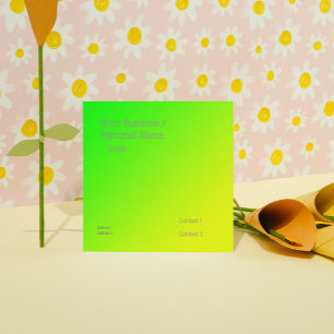 Carte De Visite Carré dégradé vert-jaune fluorescent