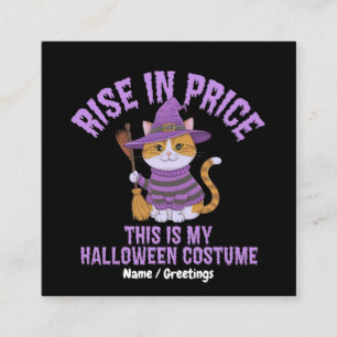 Carte De Visite Carré Déguisement Funny Halloween Rise In Price Sorcière