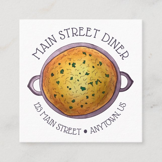 Carte De Visite Carré Délicieux Daal végétarien indien Red Lentil Dal (Devant)