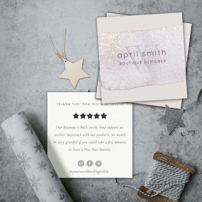 Carte De Visite Carré Demande Abstraite d'examen du monogramme de la bro (Créateur téléchargé)