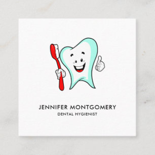 Carte De Visite Carré Dental Care Happy Tooth