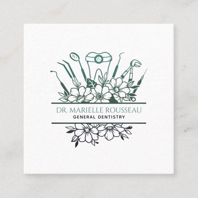 Carte De Visite Carré Dentiste (Devant)
