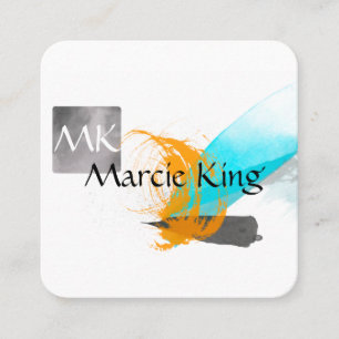 Carte De Visite Carré design moderne chic et audacieux de peinture d'art