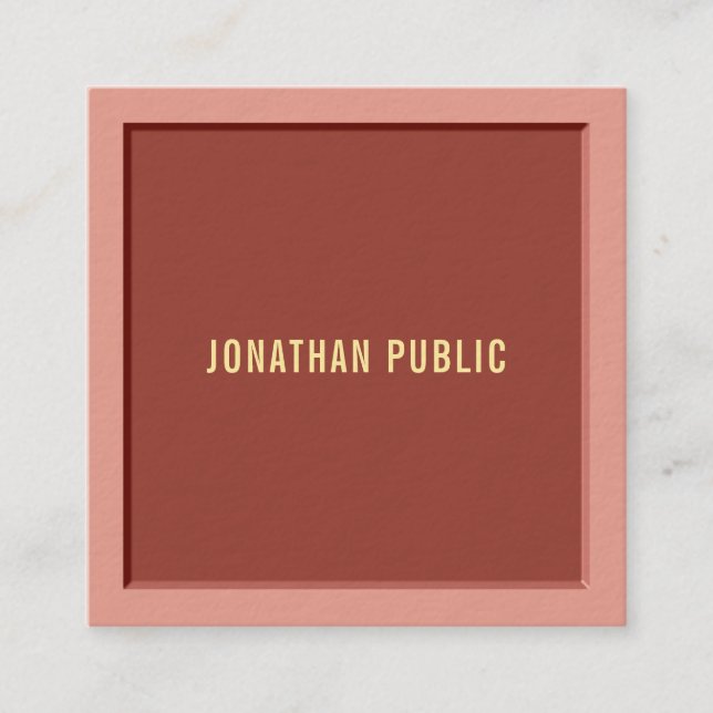 Carte De Visite Carré Design moderne Modèle professionnel luxe Elite (Devant)