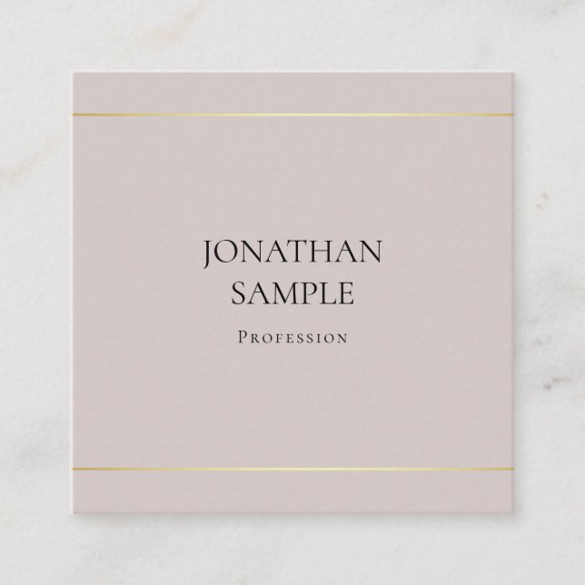 Carte De Visite Carré Design moderne tendance épuré Design élégant Luxe  (Devant)