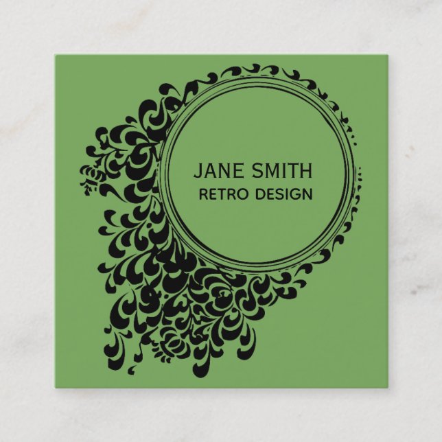 Carte De Visite Carré Design rétro professionnel moderne (Devant)