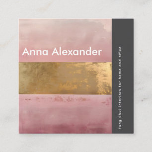 Carte De Visite Carré Design rose sérénité 2