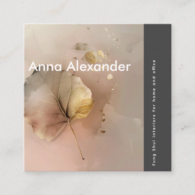 Carte De Visite Carré Design rose sérénité 3 (Devant)