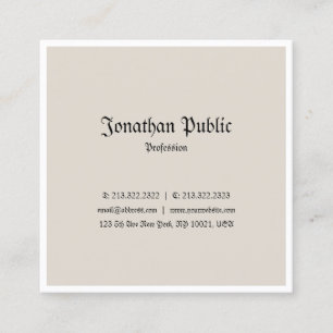 Carte De Visite Carré Design tendance Classic Look professionnel Nostalg