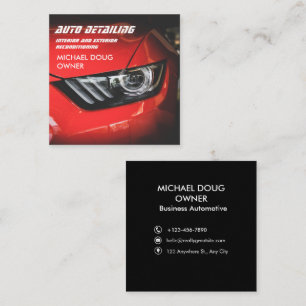 Carte De Visite Carré Détail automatique Lave-auto Nettoyage moderne rou
