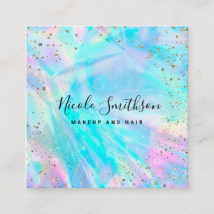 Carte De Visite Carré Détails de feuille d'or FAUX