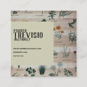 Carte De Visite Carré Diagramme floral vintage