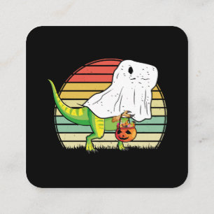 Carte De Visite Carré Dinosaure Fantôme Drôle Halloween