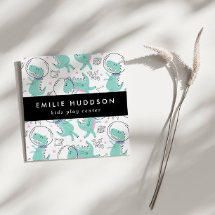 Carte De Visite Carré Dinosaures de l'espace, Centre de jeux pour enfant