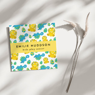 Carte De Visite Carré Dinosaures mignons, Centre de jeux pour enfants, C