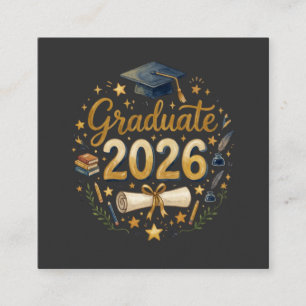 Carte De Visite Carré Diplômé sur mesure de la promotion 2026 Famille pe