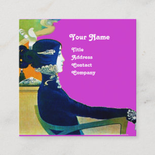 Carte De Visite Carré DIVA IN BLUE MONOGRAM Salon de Beauté , Maquilleus