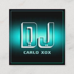 Carte De Visite Carré DJ abstrait futuriste moderne