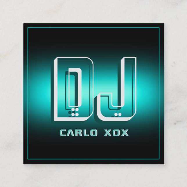 Carte De Visite Carré DJ abstrait futuriste moderne  (Devant)
