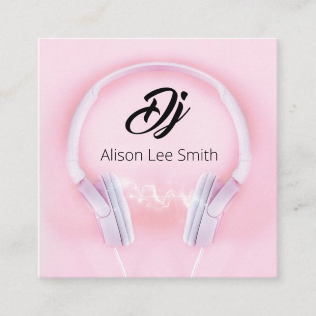 Carte De Visite Carré DJ Pink (Devant)
