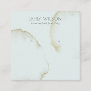 CARTE DE VISITE CARRÉ DOFT AQUA GOLD ABSTRAIT STUD EARRING AFFICHER LOGO
