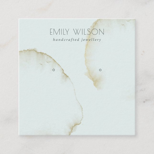 CARTE DE VISITE CARRÉ DOFT AQUA GOLD ABSTRAIT STUD EARRING AFFICHER LOGO (Devant)