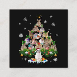 Carte De Visite Carré Don Bunny| Grosse Neige de l'arbre de Noël de lapi