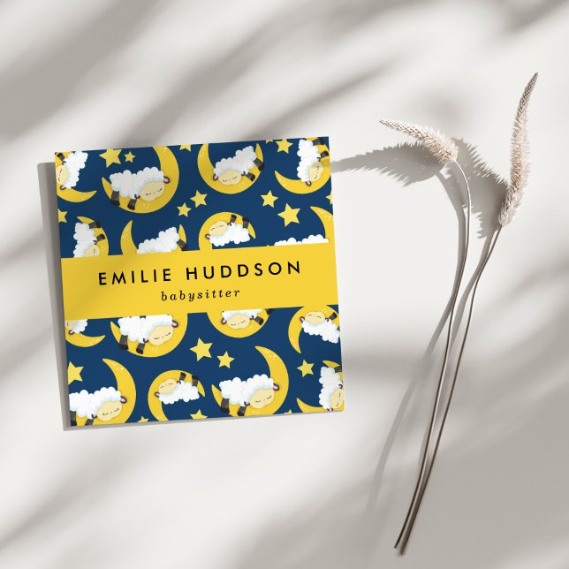 Carte De Visite Carré Dormir, Babysitter, Garderie, Garde d'enfants (Créateur téléchargé)