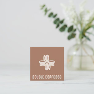Carte De Visite Carré Double espresso Un mélange d'élégance et de chaleu