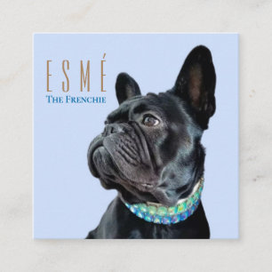 Carte De Visite Carré Double photo personnalisée moderne QR Esmé